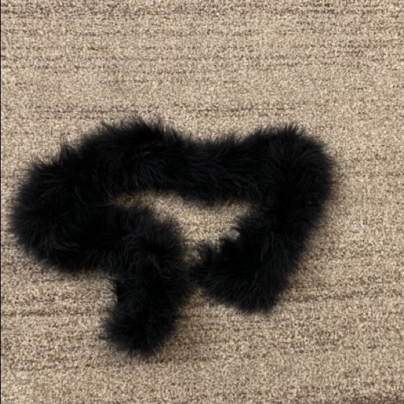 100% fur- Scarf-Fur- 100% ostrich feathers, plumes, stole, boa, collar, black - Picture 3 of 11
